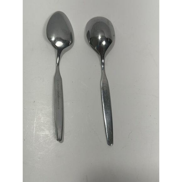 2 Pc Spoons United Silver US158 US 158 Stainless Flatware Vintage See Pictures - Picture 2 of 6
